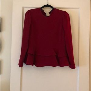 Burgundy peplum blouse